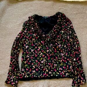 J. Crew Floral Long Sleeved Top with golden accents (see pic of prints)